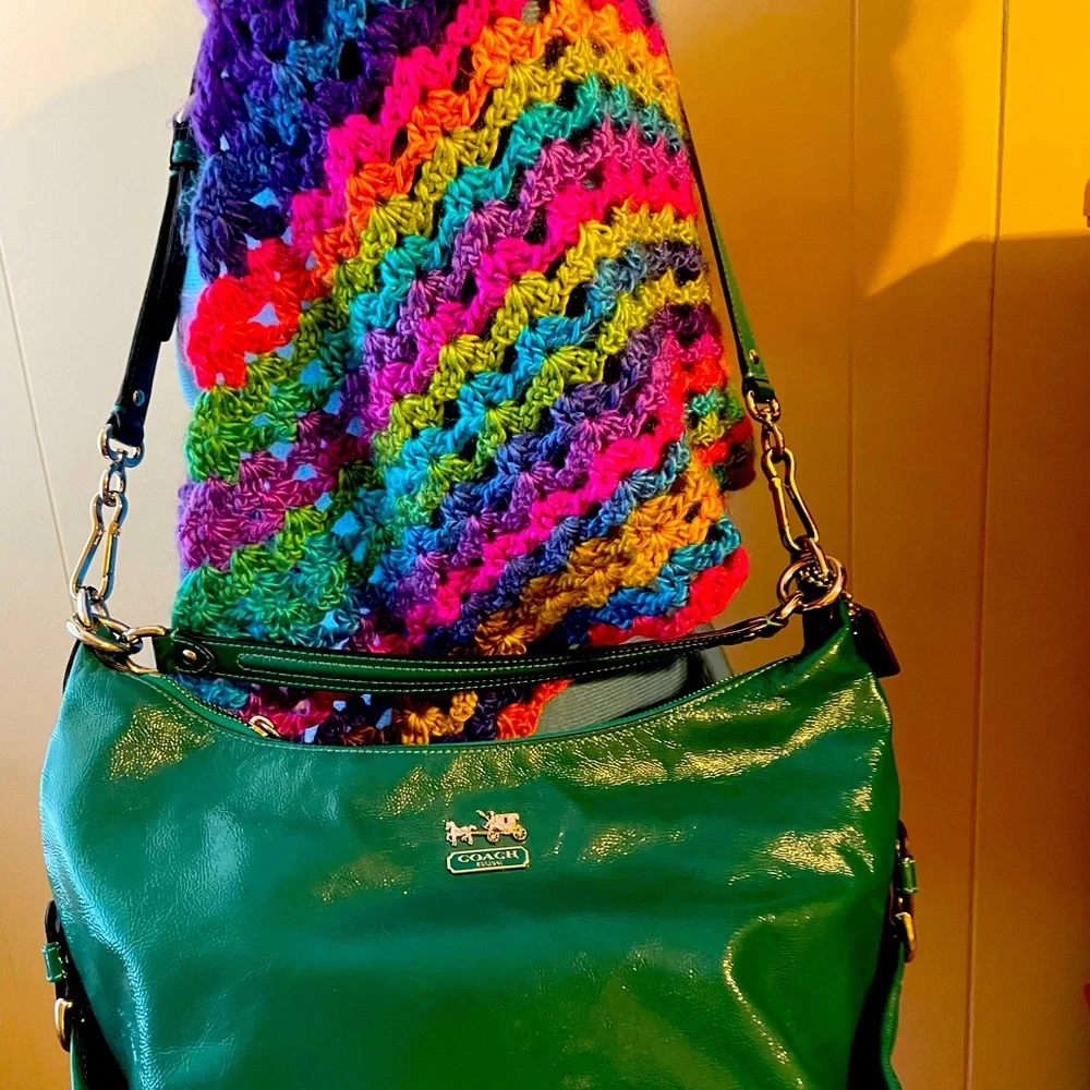 Coach Teal Leather Shoulder Bag